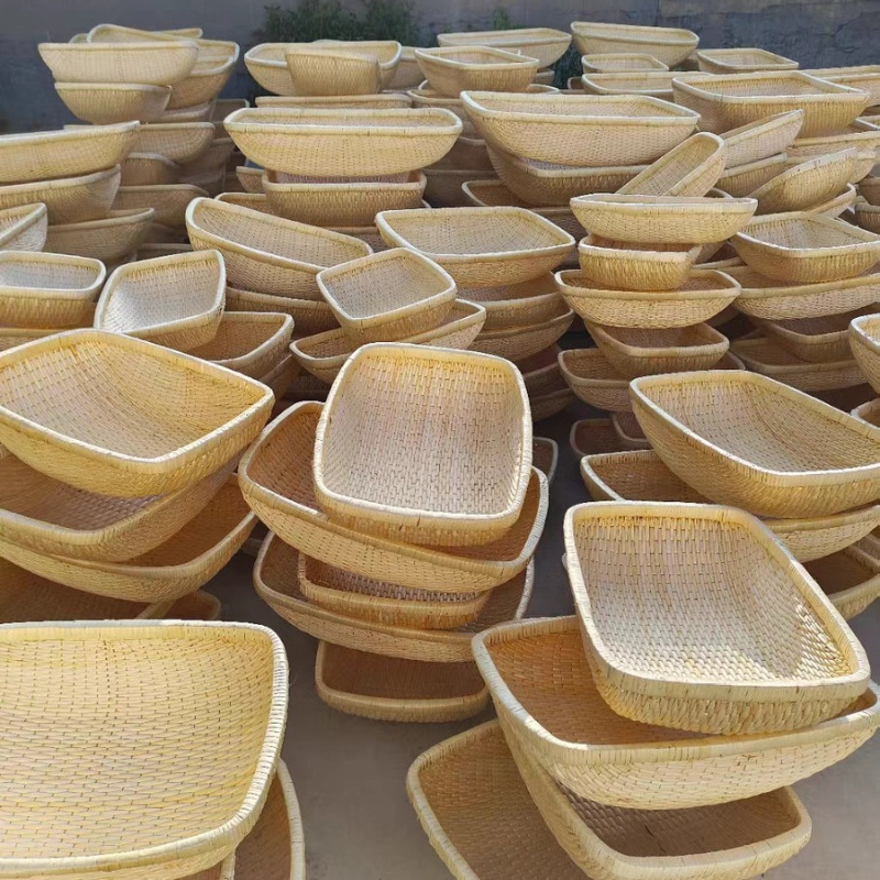 柳编笸箩藤编收纳筐长方形馒头筐家用大号现捞箩筐簸箕柳条饼馍筐