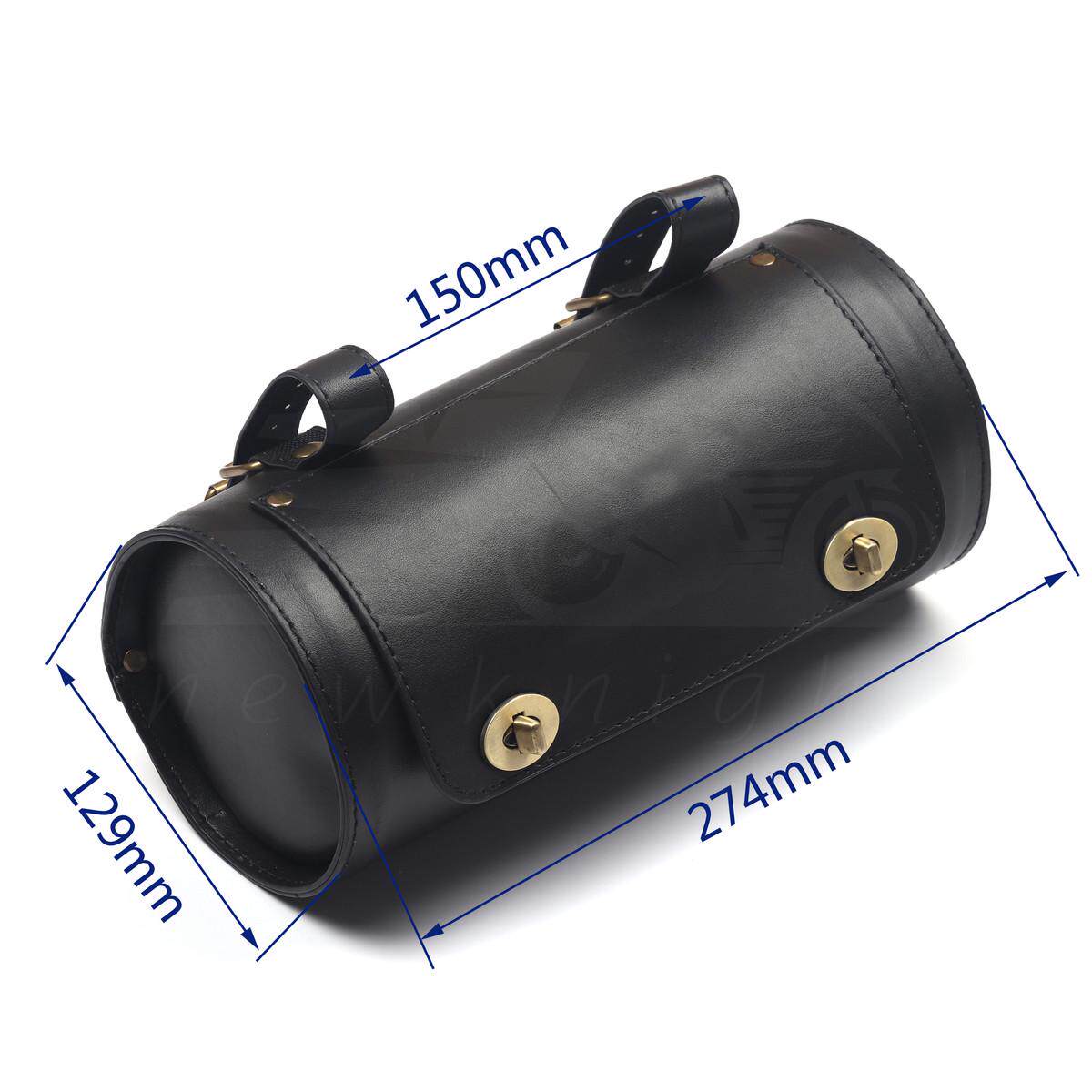 摩托电动踏板街车通用改装防水复古车头后尾座圆筒桶皮革挂箱边包