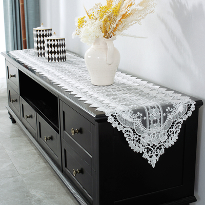 唯米9949欧式蕾丝镂空家用装饰餐桌布茶几垫电视柜防尘布遮盖桌旗