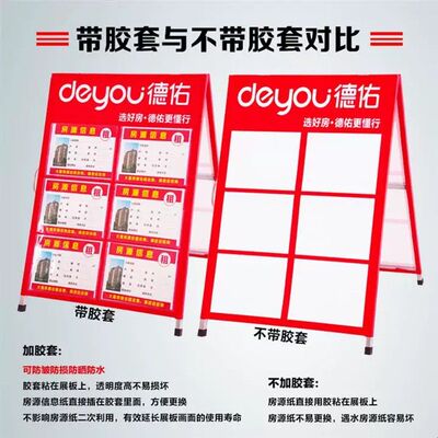 中介房源展示牌房产德佑展板广告牌链家驻守板双面人字板展架折叠