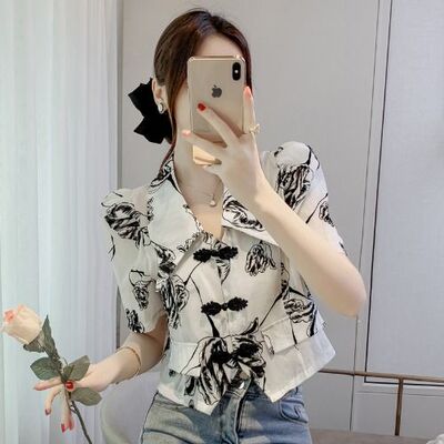 小香风短袖女上衣夏薄款