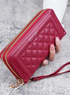 2长836023新女式款钱包款多功色能皮夹子时尚双拉炼多卡位纯手拿