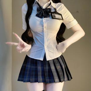 原创校供日系学院风收腰辣妹高腰百褶裙 正版 39cm津 川jk制服套装