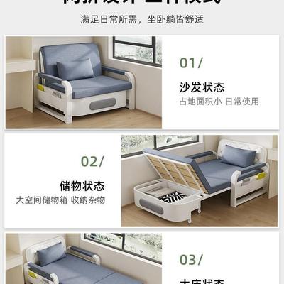 ！！布艺沙发床折叠两用单人躺椅阳台多功能留宿折叠床懒人小户
