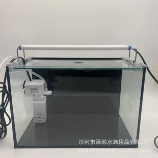 防跳缸鱼缸带玻璃盖子含过滤器配套架子灯家用客厅桌面观赏水族箱