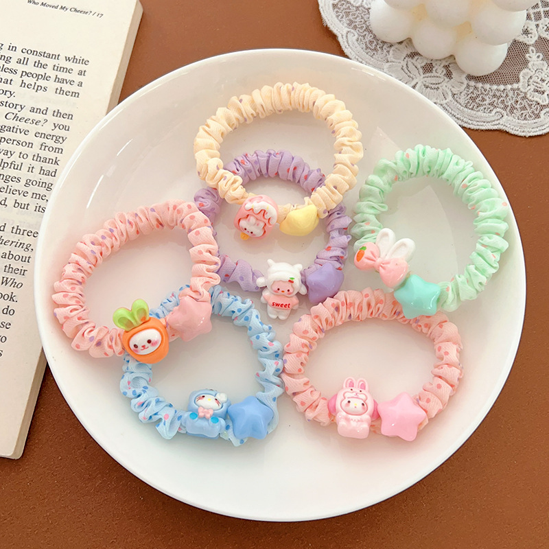 新款可爱卡通星星发绳甜美少女心头绳扎马尾皮筋小肠发圈发饰头饰