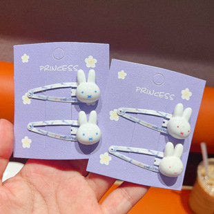 可爱米菲兔发夹韩简约发夹bb女童甜美可爱侧边宝宝头饰碎发饰