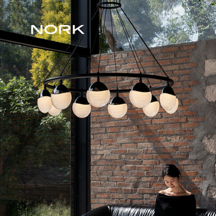 诺克月光珠客厅吊灯轻奢高级感大气主灯圆形餐桌灯餐厅灯智能灯具