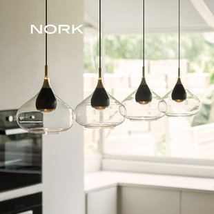 诺克黑珍珠餐厅吊灯2025新款创意四头茶室吧台灯岛台饭厅餐桌灯
