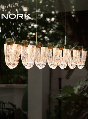 诺克晶耀餐厅吊灯餐桌吧台岛台茶室主灯轻奢艺术一字长条灯餐厅灯