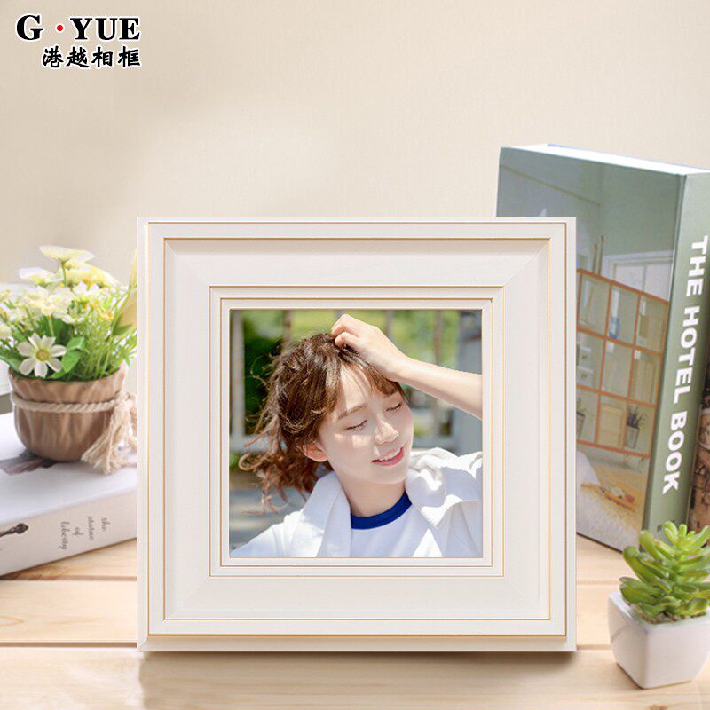 现代精致正方形相框摆台洗照片做x成6 7 8 10 12寸小画框挂墙定制