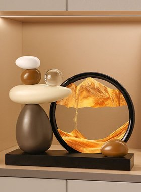 贝汉美时来运转流沙画摆件轻奢高档客厅玄关电视柜酒柜装饰品