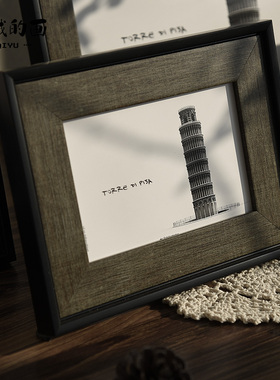 栖域经典欧式复古简约黑色5寸6y寸7寸8寸10寸A4相框摆台摆件可挂