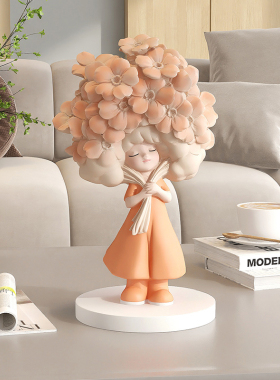 奶油风女孩摆件客厅电视柜酒柜玄关家居装饰品生日新Y年乔迁礼物