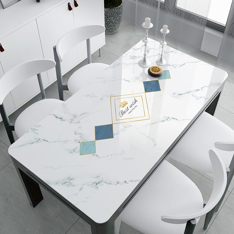 北欧轻奢风软玻璃桌布防水防油免洗防烫餐桌垫N茶几布pv桌面保护