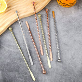 304不锈钢螺旋纹调酒搅拌棒食品级咖啡奶茶搅拌勺鸡尾酒搅拌工具