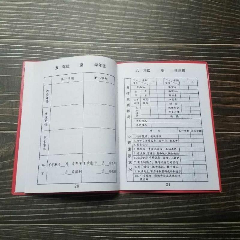 小学生综合素质发展报告册成绩单教育评估成长手册记录册通用