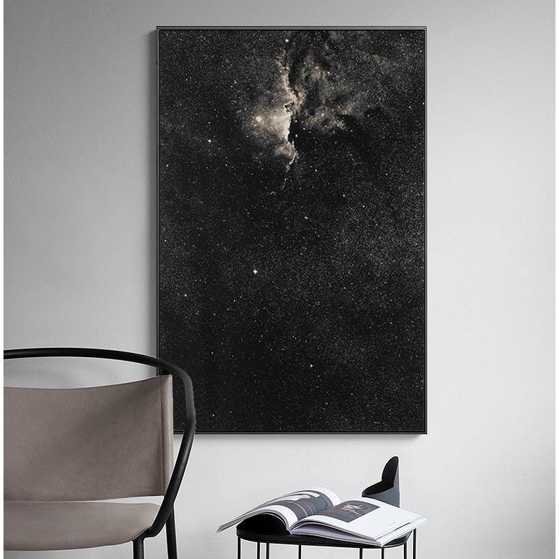 星空 黑白北欧极简摄影 客厅玄关现代家居装饰画落地画挂画无框画
