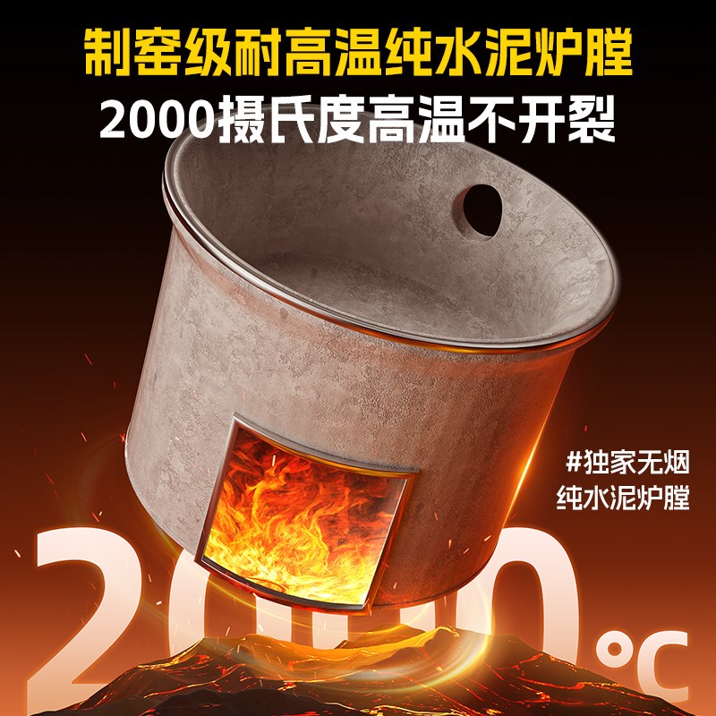 304新款锅圈款不锈钢柴火灶家用烧木柴可移动柴火炉灶农村大锅台