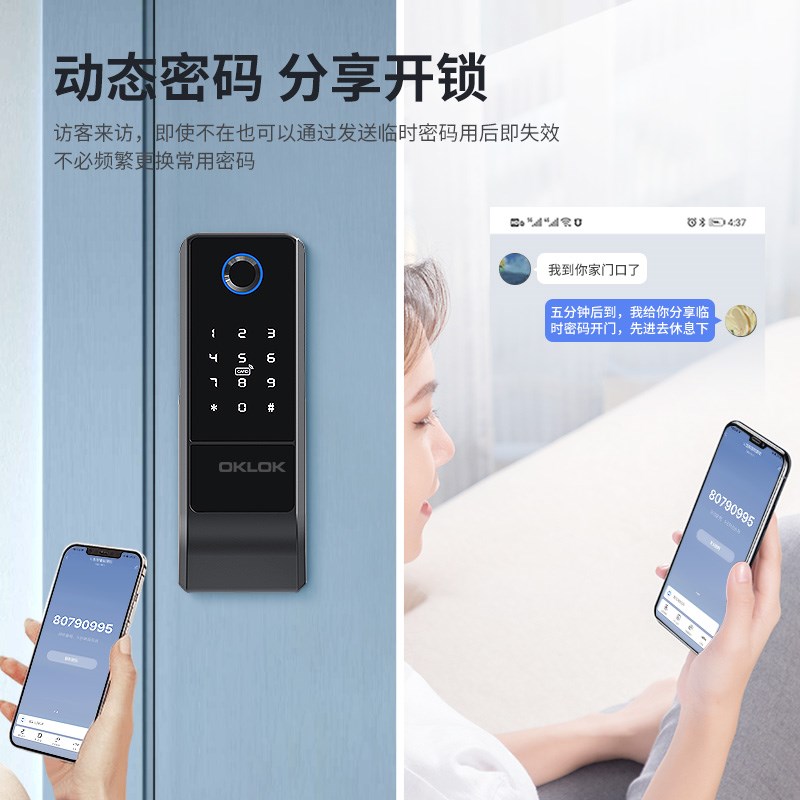 双面防水智能门锁 老式铁门改装密码锁 庭院门用牛头设计