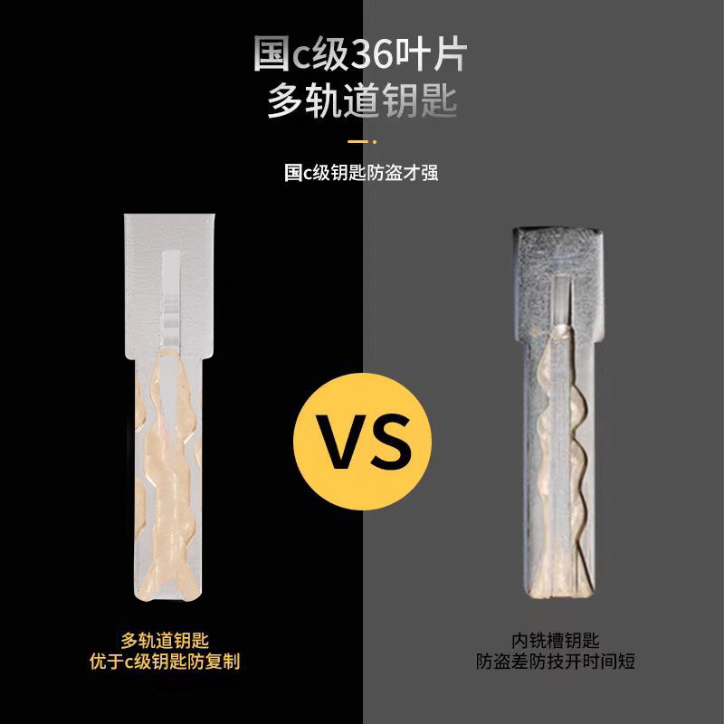 超c级家用通用型防盗门锁芯进入户大铁门换锁心叶片全铜一体钥匙
