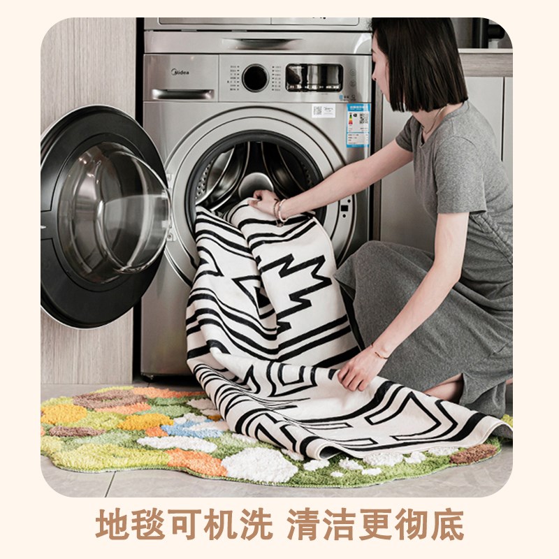 线条小狗地毯卧室床边地毯女孩卧室儿童房间地垫毛绒加厚垫子客厅