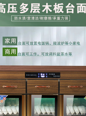茶水柜消毒柜商用调料台不锈钢家用餐柜备餐柜卧式碗盘柜餐饮烘干