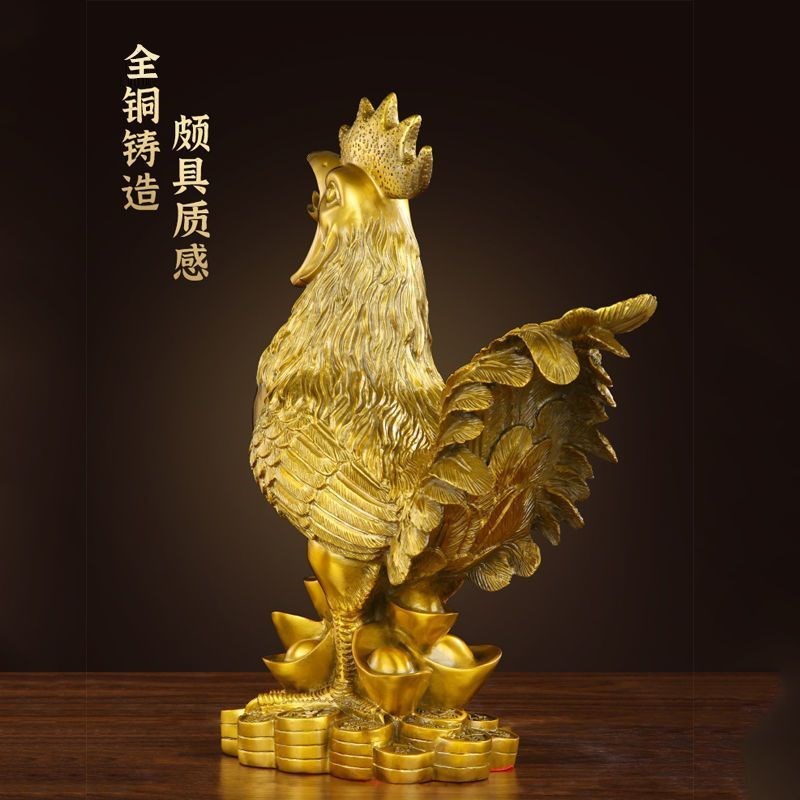 铜公鸡摆件吉祥物断老公烂桃花黄铜安宅十二生肖招财报喜金鸡纯铜