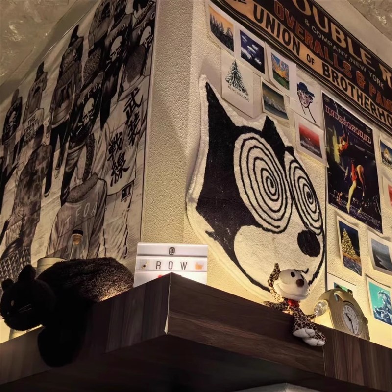 菲力猫地毯装饰挂毯古着店 barbershop咖啡馆工作室店铺陈列地毯