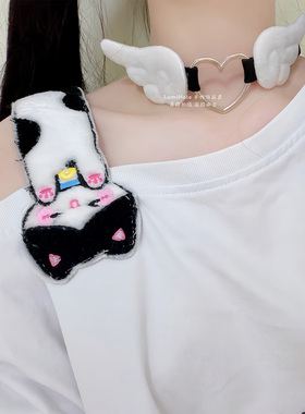 LumiHaloY2K毛绒天使翅膀颈饰