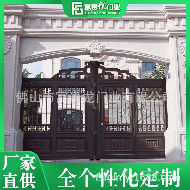 厂家铝合金自动大门车库门欧式别墅庭院铝艺大门小区花园大门