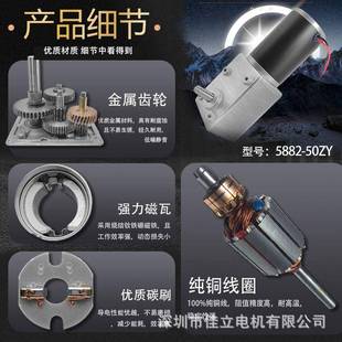 微型直流涡轮蜗杆减速电机大扭矩调速低速小马达