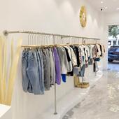 银色服装 挂衣架 上墙壁挂不锈钢货架落地式 店展示架陈列架女装 童装