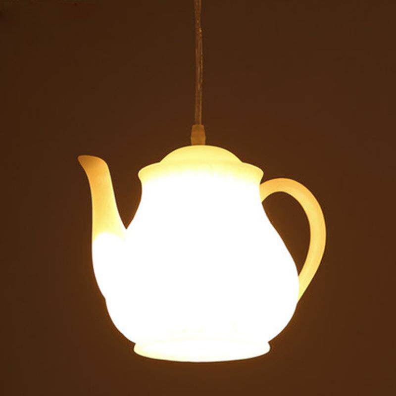 后现代LED单头茶壶吊灯茶楼茶餐厅树脂茶壶吧台吊灯创意时尚吊灯