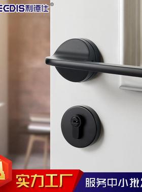 简约室内卧室房门锁灰黑色北欧静音木门锁现代书房机械执手锁