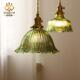 日式 复古黄铜玻璃吊灯创意简约餐厅吧台卧室北欧单头玄关阳台灯具