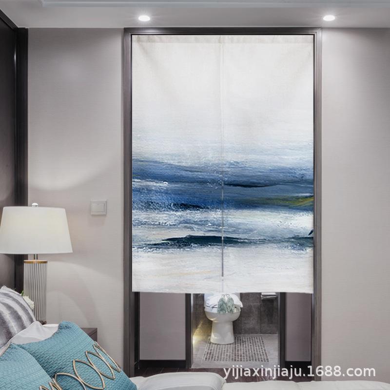 布艺门帘隔断帘卧室厨房遮挡装饰帘子卫生间厕所门帘半帘挂帘