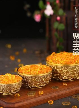 黄铜聚宝盆招财盆摆件黄铜装饰铜制品工艺品存钱罐铜器家居摆件