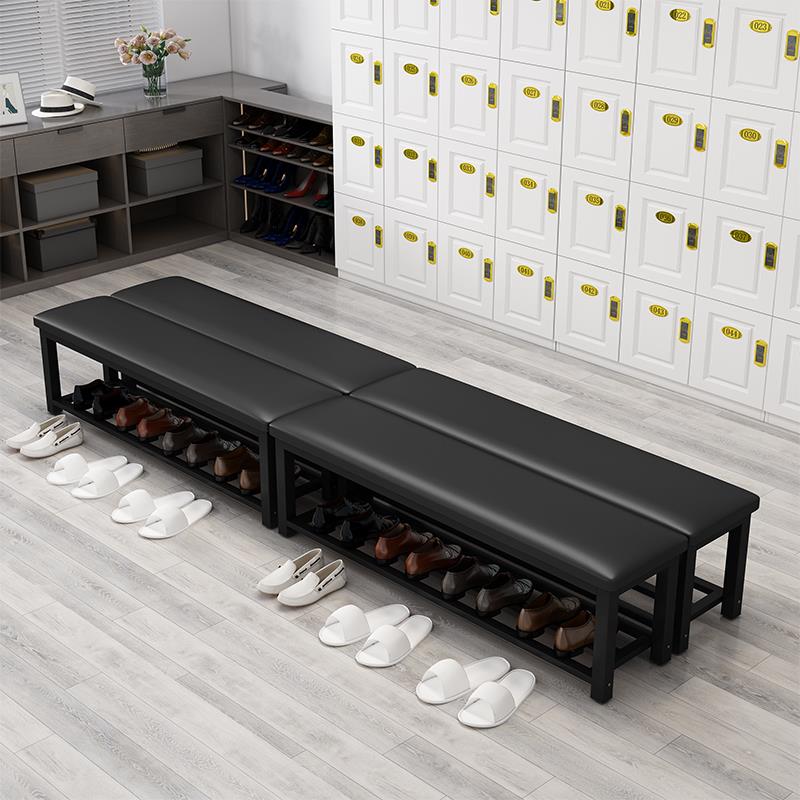 W6软包健身房长条凳商场休息凳更衣室换鞋凳篮球馆休息服装店长凳