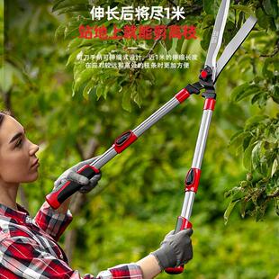 德力西粗枝剪园艺草坪篱笆剪果树大剪刀园林工具K5钢省力伸缩耐用