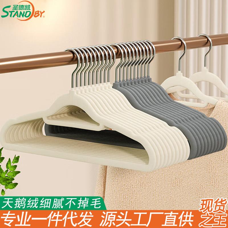 植绒衣架防滑无痕家用衣挂架整理师推荐明星高档衣柜衣橱工厂直销