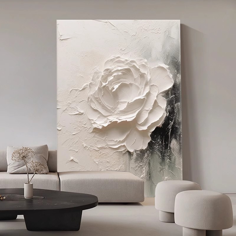 砂岩抽象立体花卉玄关走廊装饰画现代简约客厅沙发背景墙肌理挂画图片
