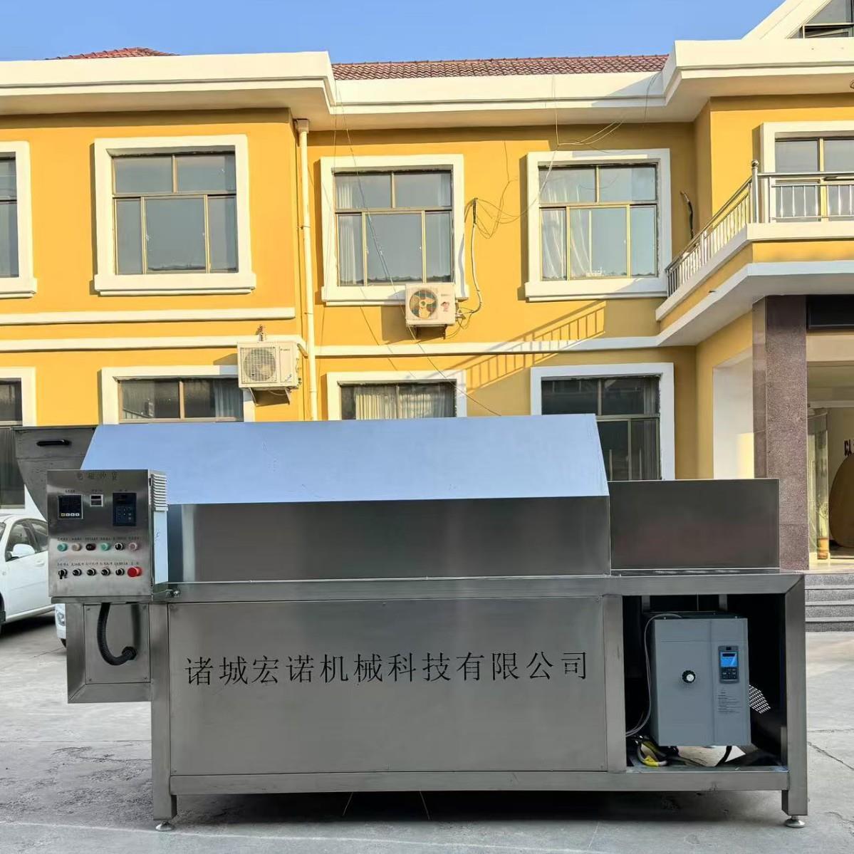 麦麸电磁滚筒炒锅卧式红麸皮炒货机全自动不锈钢胚芽炒货机