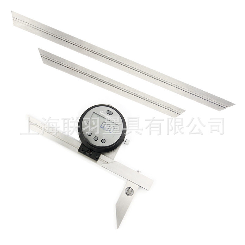 数显万能角度尺0-360度不锈钢多功能360°量角器 万能角尺300mm