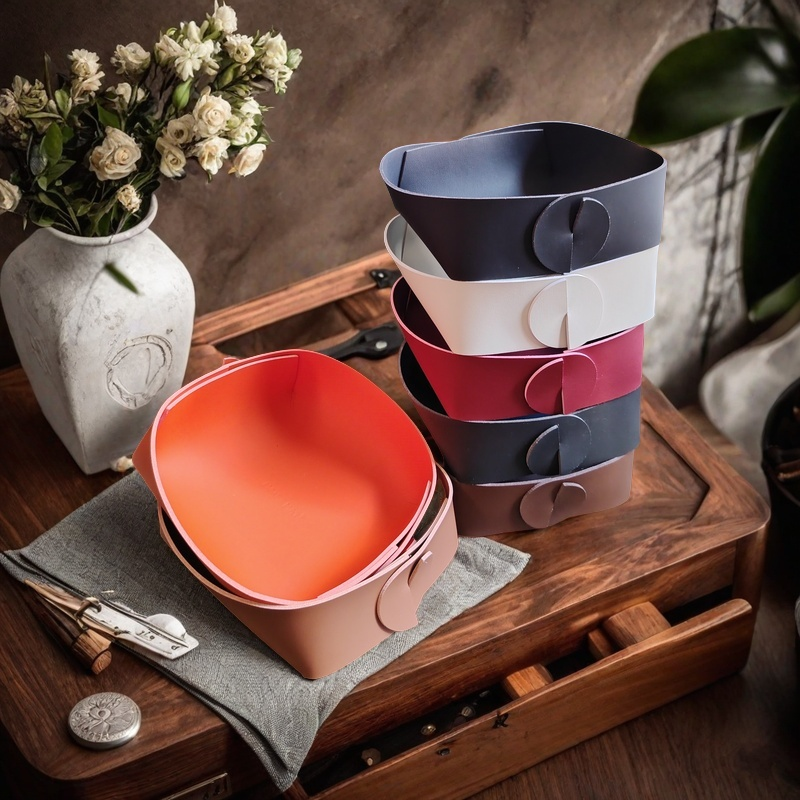 文玩环保超纤皮复古收纳钥匙首饰托盘玄关客厅茶几皮革收纳盒中式,收纳整理,收纳盘,淘宝优惠券,粉丝福利购,淘宝优惠卷