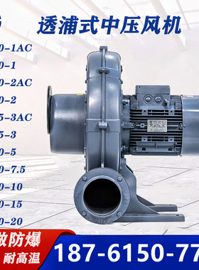 TB100-1H-2H耐高温TB125-3H隔热TB150-5H-7.5H-10H离心式中压风机