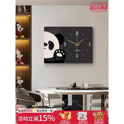 现代简约带钟电表箱遮挡装饰画