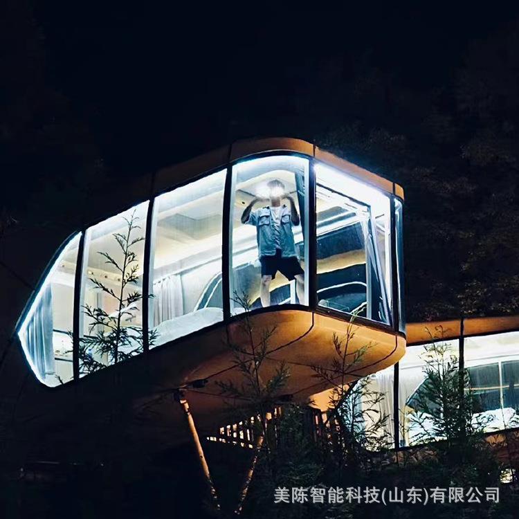 科技感智能酒店民宿太空舱简居方舱轻钢别墅露营基地可移动房屋