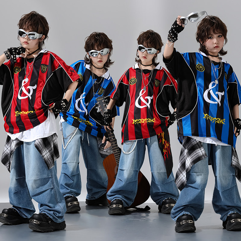 街舞儿童潮服男孩嘻哈速干演出服时髦套装少儿hiphop架子鼓服女童