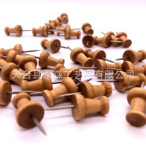 盒装木质图钉按压钉软桦木多用途木板制造钉子艺术创意标注工字钉